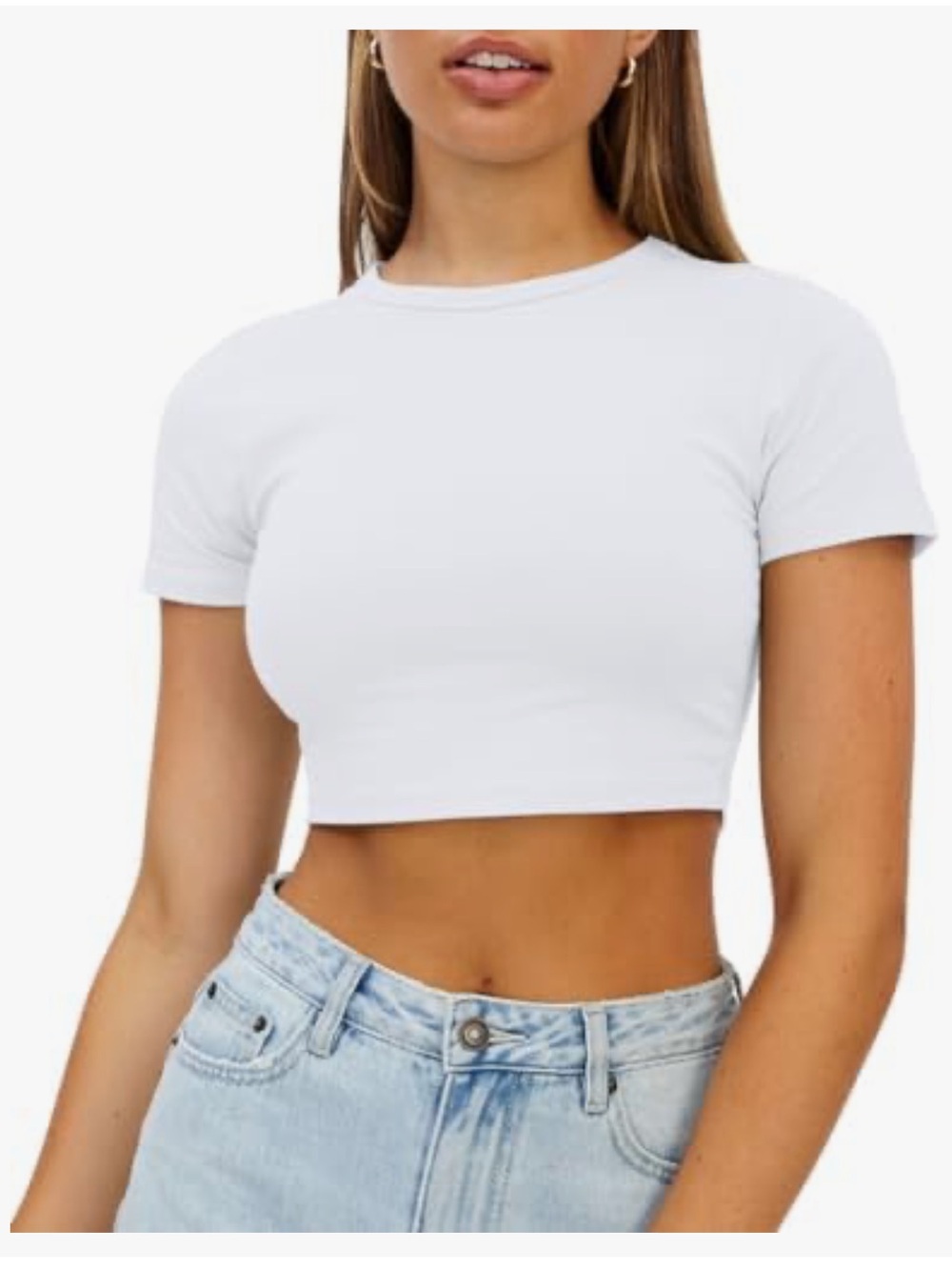 Amazon Gray Women's Cropped Crewneck Tee Size XS